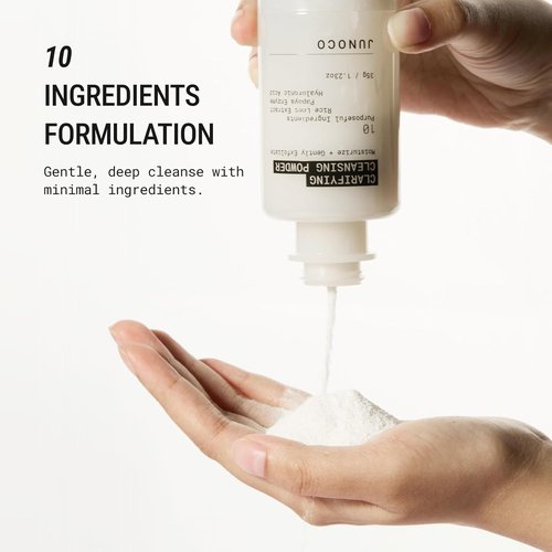 JUNO & Co. JADE Cleansing Powder - Gentle Exfoliating Enzyme Cleanser with Rice & Papaya, 35g