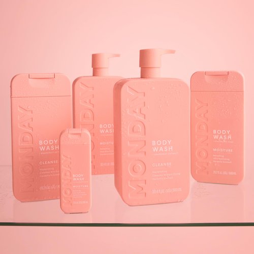 MONDAY HAIRCARE MOISTURE Body Wash with Hyaluronic Acid, Shea Butter, Coconut Oil & Grapefruit Extract for Normal to Dry Skin 900 mL (Dual Pack)