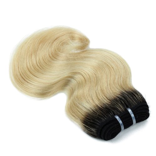 FASHION LINE 8" Human Hair Bundles Ombre Two Tone Brazilian Virgin Hair Extensions Body Wave 50g Bundles (8/8/8/8 Inch, 1b/613)