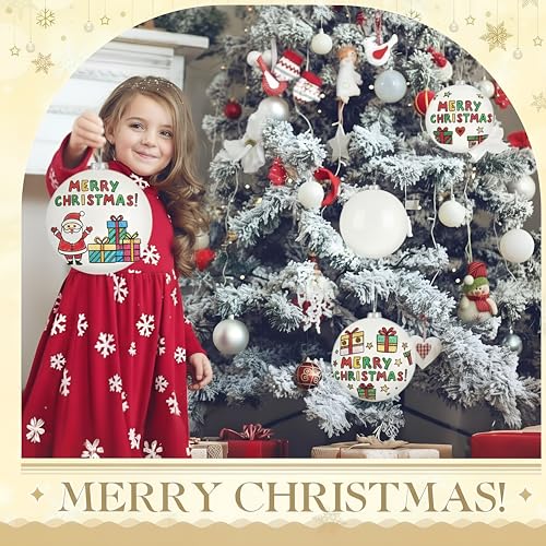 Large White Christmas Ornament Set - 8 & 6 Inch Holiday Decorations