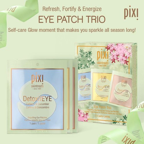 Pixi Beauty Holiday Eye Patch Trio - 3 Single-Use Patches for Depuffing, Hydrating & Toning Under-Eyes | 6 Patches Total