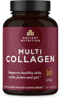 Ancient Nutrition Collagen Peptides - Hydrolyzed Multi Collagen Supplement for Healthy Skin, Nails & Joints | 90 Capsules