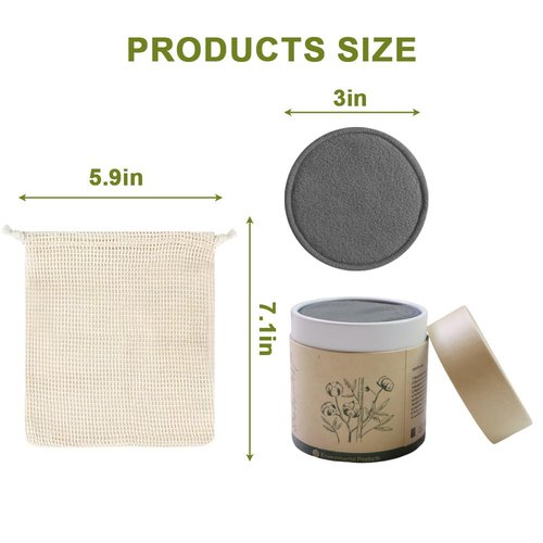 Sopurrrdy 28 Pack Reusable Cotton Rounds with Washable Laundry Bag and Round Box|Travel Essentials for Skincare, Makeup Remover Pads and Storage|Reusable Makeup Remover Pads Black