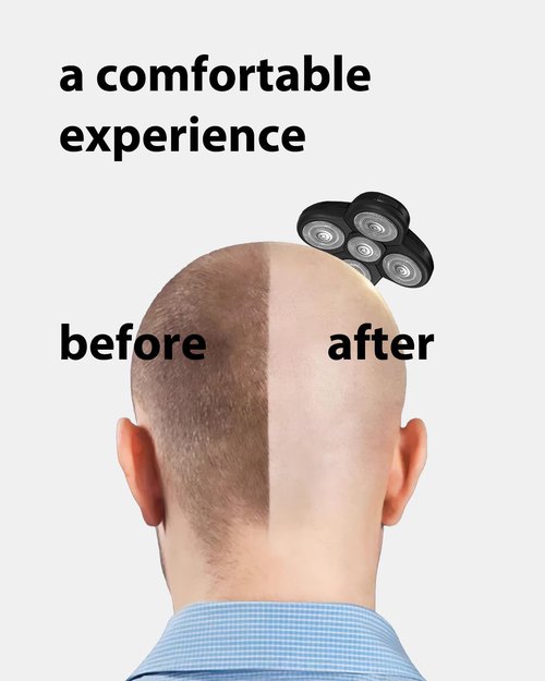 Skiennix Replacement Blades for Electric Head Shaver - Durable Stainless Steel, Quick Install - 3-Pack for Wet & Dry Use