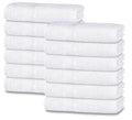 White Classic 12-Pack Cotton Face Towels, 100% Ring Spun Cotton, Ultra Soft Absorbent Spa Towels for Bathroom, Kitchen and Face Cleaning