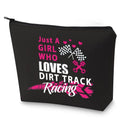 G2TUP Racing Lover Gifts Dirt Track Racing Makeup Pouch Just A Girl Who Loves Dirt Track Racing Racer Zip Pouch (Racing Lover makeup bag)