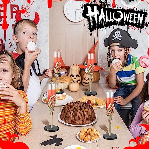 Skeleton Hand Champagne Flutes Set - 24 Plastic Party Cups for Halloween