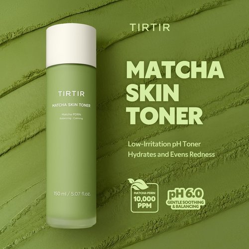 TIRTIR Matcha PDRN Skin Toner 5.07 Fl Oz | Hydrating Korean Daily Anti-Redness Skin Care Soothing Facial Toner for Sensitive Skin