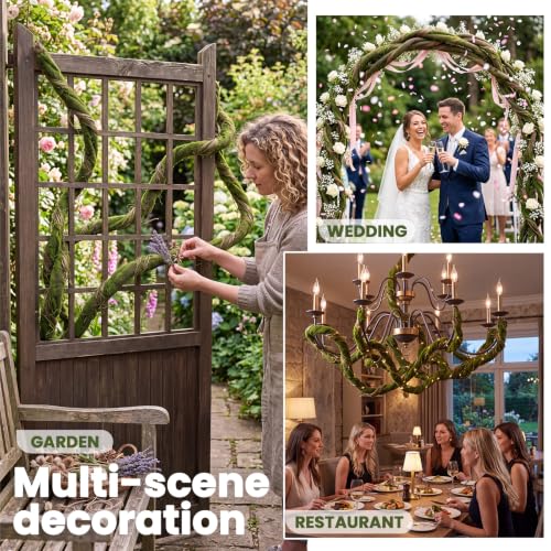 Artificial Tree Branches Set - 74.8 Inch Bendable Moss Covered Vines, Retro Style