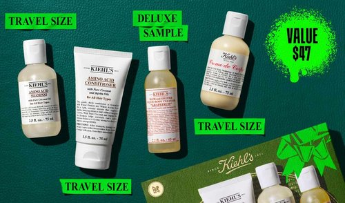 Kiehl's Body and Haircare Routine Gift Set, $49 Value, Includes 3 Travel Size Products, Shampoo, Conditioner and Body Lotion