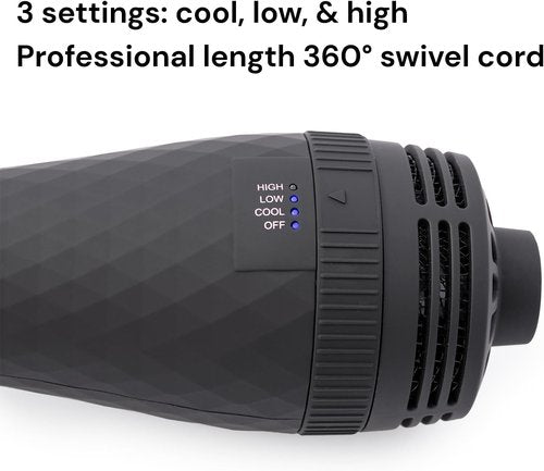 L'ANGE HAIR Le Volume 2-in-1 Titanium Blow Dryer Brush - Frizz Control & Volumizing Hot Air Styler | Black - 60mm
