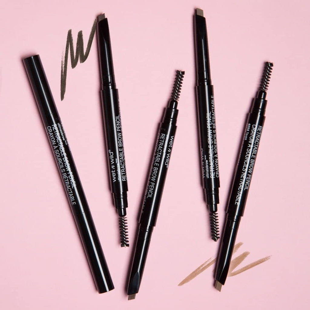 Wet n Wild Ultimate Eyebrow Retractable Definer Pencil - Ash Brown | Dual-Sided Brush & Fine Tip for Perfectly Defined Brows