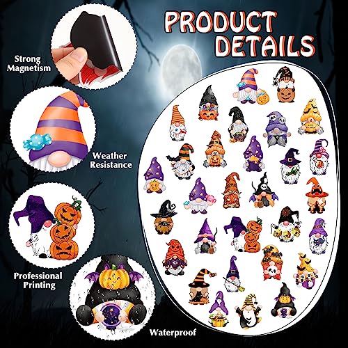 Halloween Gnome Refrigerator Magnets Set - Spooky Car & Kitchen Decor, 30 Pieces