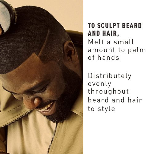 Bevel Beard Balm & Hair Pomade - Moisturizing Coconut Oil & Shea Butter Formula, 3.4 Oz | Reduces Frizz & Breakage