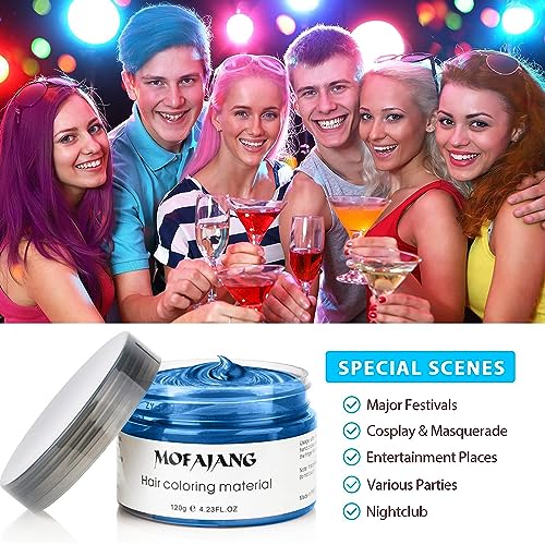 Blue Hair Wax Spray - Temporary Hair Color for Cosplay & Parties - 4.23 oz
