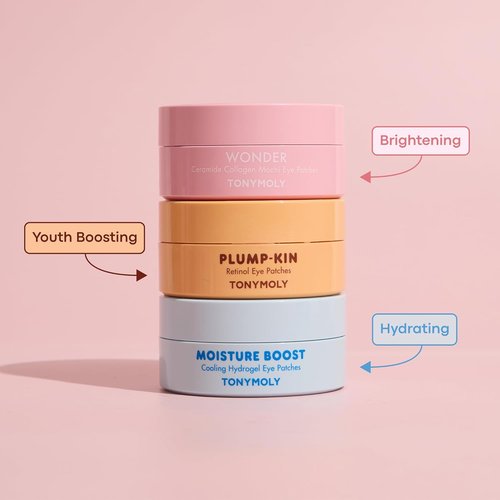 TONYMOLY Plump-Kin Retinol Hydrogel Eye Patches - Hydrating & Refreshing with Pumpkin Extract, 30 Pairs
