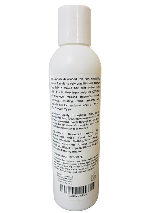 CLOUDD Curl Nourishing Leave-In Conditioner - Fragrance-Free Detangler Cream, 8 oz | Unscented Formula
