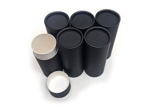 DIY Deodorant Containers Empty Cardboard Deodorant Containers - 2.5 oz Push-up style, top-fill, reusable and biodegradable (6-Pack, Black)