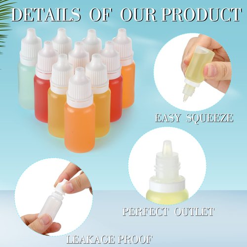 TrelaCo 300 Pcs Plastic Dropper Bottles Bulk 30ml Squeezable Eye Liquid Dropper with Caps Clear Refillable Bottle for Liquids Oils Essence Paint