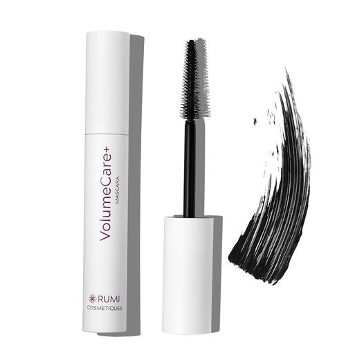 Rumi Cosmetiques VolumeCare+ Mascara | Extreme Length & Volume 2-in-1 Formula - Hypoallergenic, No Clumps, Natural Black