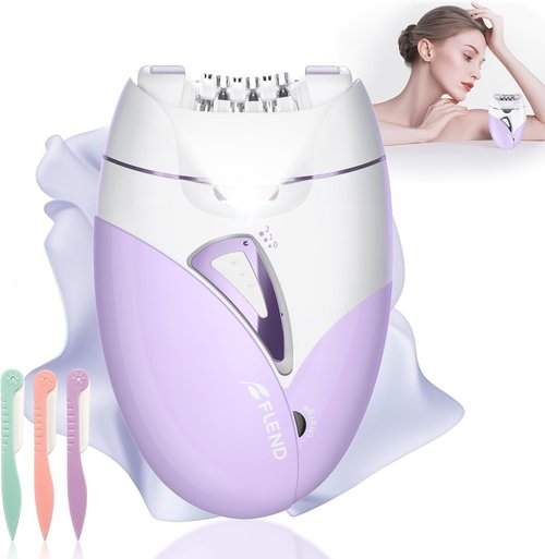 Epilator, Epilators Hair Removal for Women - 2-Speed Epilator with Massage Pad, Rechargeable LED Hair Removal Device for Face/Bikini/Arms/Legs/