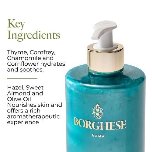 Borghese Bagno Di Vita Gentle Foaming Bath & Shower Gel - Hydrating Aromatherapy Wash with Thyme & Chamomile