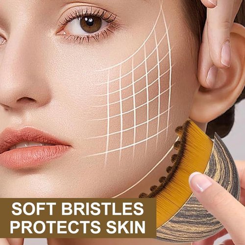 JBSZTH 2-Pack Lymphatic Contour Face Brush, Lymphatic Drainage & Contour Face Massage Brush Set for Gua Sha, Puffiness Reduction, Glowing Skin, Gentle Daily Facial and Body Massage Tool