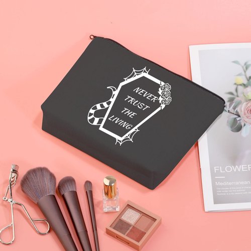 JXGZSO Ghost Movie Gift Horror Movie Cosmetic Bag Halloween Ghost Makeup Bag Never Trust The Living Cosmetic Bag (Never Trust The Living b)