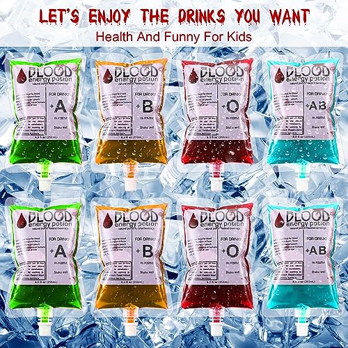 60 Pack Halloween Drink Bags with Syringes - Reusable Party Pouch Set