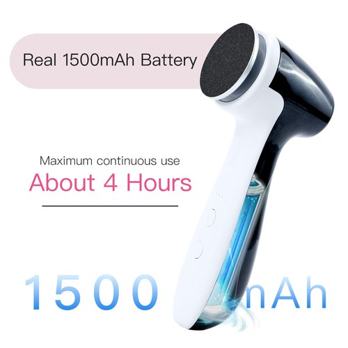 AprElm Rechargeable Electric Foot Callus Remover with 3-Sizes 120Pcs Sandpaper Discs, Professional 1000RPM 3-Speed Control Electric Foot File (E7 Black)