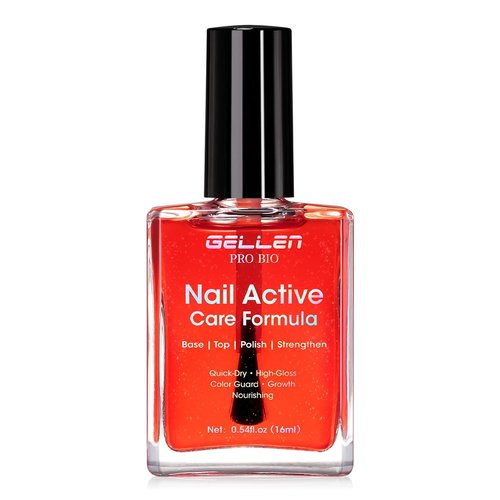 Gellen Active Glow Nail Polish - One Step Ridge Filler & Strengthener with Pomegranate Seed Oil | Ultra-Glowy Rose Shine, 0.54 Fl Oz