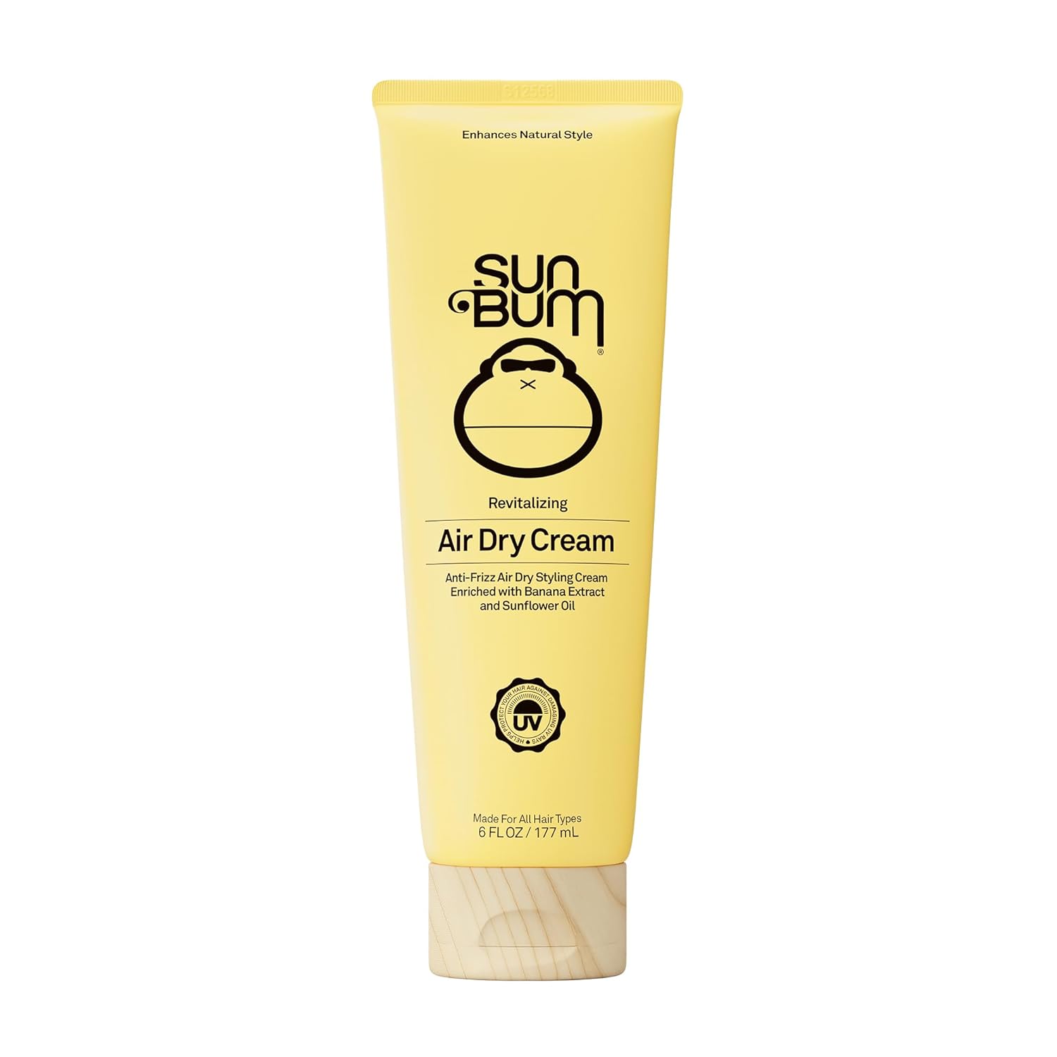 Sun Bum Revitalizing Air Dry Cream - Anti-Frizz Styling Cream with Banana Extract - Vegan & UV Protection - 6 fl oz