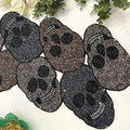 Handmade Bead Table Runner - Halloween Skull Fall Decor