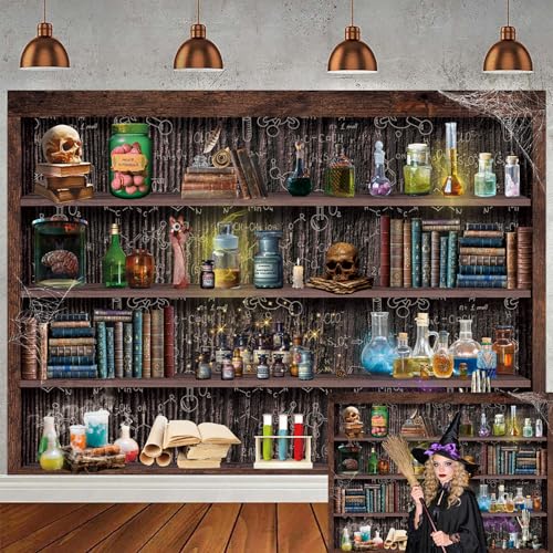 7x5FT Halloween Mad Scientist Laboratory Backdrop - Spooky Science Theme Vinyl Photo Wall