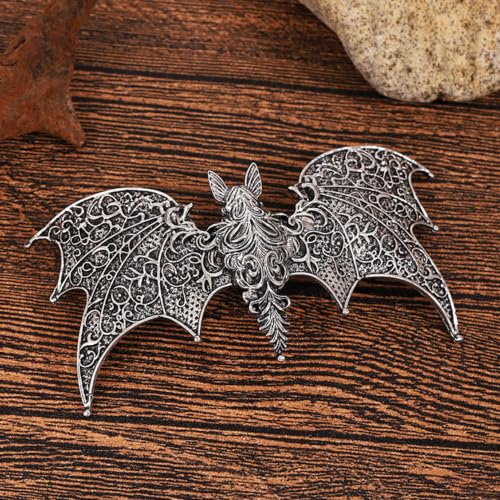 Halloween Bat Wing Hair Clips - Gothic Silver Hair Barrettes, Style 9