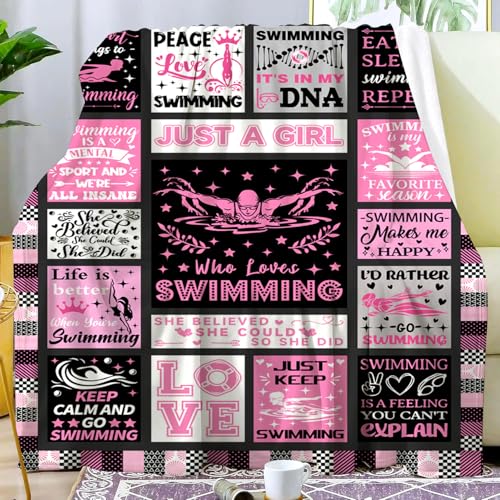Swimming Blanket for Girls Women Kids Teens - 60x50 Plush Throw Gift