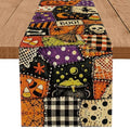 Halloween Witchy Burlap Table Runner 13x72 Inch - Seasonal Kitchen Decor