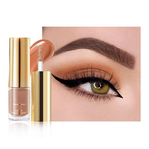 FeiCuiYun Matte Liquid Metallic Eyeshadow - Longwear Buildable Cream for Older Women | Vegan & Cruelty-Free, Light Brown