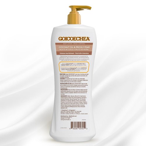 Goicoechea Intense Nourishment Body Lotion with Coconut Oil & Prickly Pear | Womens Lotion for Dry Skin, Body Cream and Moisturizer for Dry Skin, Varicose Veins Cream for Legs, 13.5 fl oz, 1-Pack