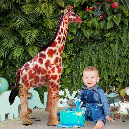Light Yellow Huge Inflatable Giraffe Animal Balloon for Jungle Birthday Party