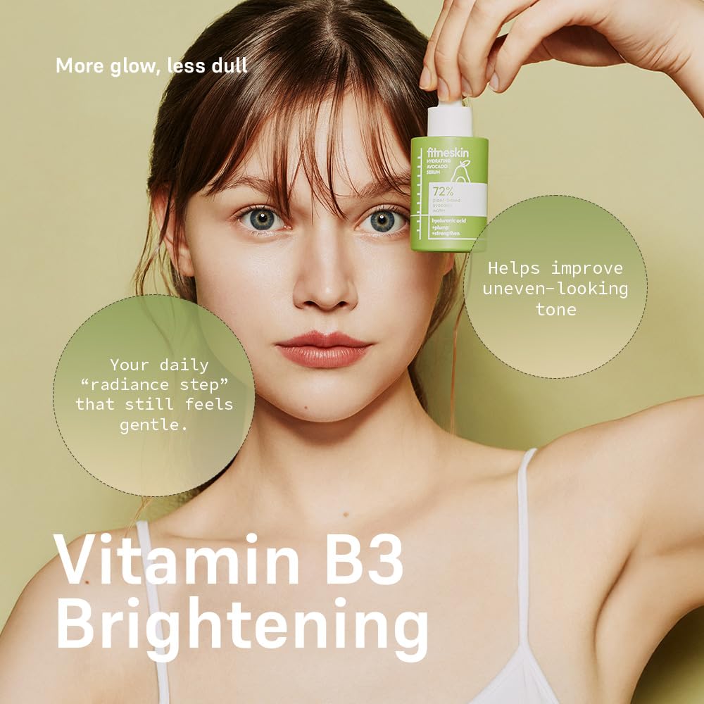 **Skiennix Hydrating Avocado Serum - Nourishing Fruit Water & Vitamin B3 | 1 Fl Oz (30ml) - Vegan & Fragrance-Free**
