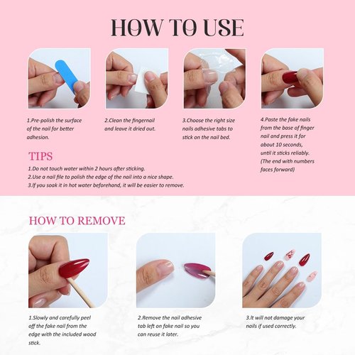 Duck Press on Nails Duck Handmade Press on Nails 3D Luxury Rhinestone Cherry and Pearl Acrylic Fake Nails Designs Flower Stick on Nails Full Cover Thickened False Nails for Women Nail Art DIY（M)