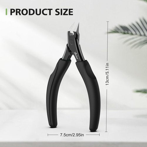 BALUCA Straight Edge Toenail Clippers for Thick Nails & Ingrown Toenails – Heavy Duty Straight Blade Toe Nail Clipper with Long Handle, Toe Nail Cutters for Adults, Seniors, Men and Women -Black