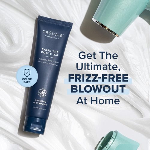 Truhair Raise The Roots 2.0 - Instant Hair Thickening Fiber Cream for Frizz-Free Blowouts | Volumizing Hair Styling Cream for All Hair Types