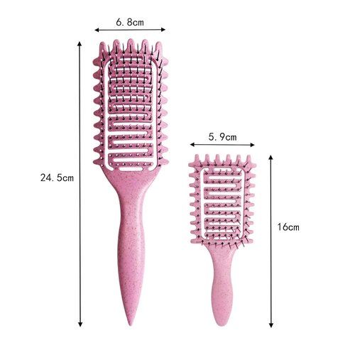 Skiennix Curl Defining Brush - Vented Detangling Tool for Curly Hair | Lightweight 2-Piece Set in Green