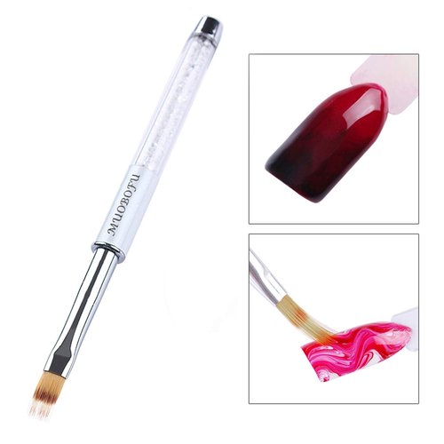 MUOBOFU Nail Art Brushes,Nail Brushes for Nail Art,Rhinestone Handle Professional Gradient Manicure Tools Pens Drawing Painting Diy Home Salon