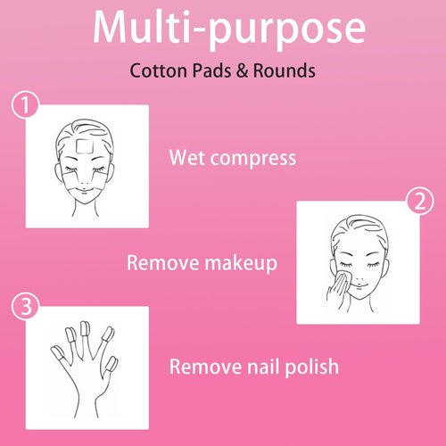 BEAGERUO 200 Cotton Pads, Individually Wrapped Cotton Rounds Travel Size, Makeup Remover Pads for Eye, Nail Polish, Face Cleansing Pads Hotel Amenities