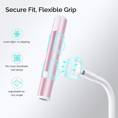 L'UGX Magnetic Handheld uv Light for Gel Nails Stand – 360° Rotating Iron Base Holder, Strong Magnetic Mount for Gel Nail Dryer Pen,Detachable Support for Manicure Table or Salon Use