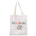 GJTIM Twin Mama Gift Mom Of Twins Gift Makeup Bag Mommy To Be Gift New Mom Travel Pouch Mothers Day Gift from Twins (Twin Mama Tote)
