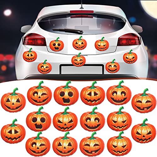 16 Pack Halloween Pumpkin Car Magnets Reflective Waterproof Decorations